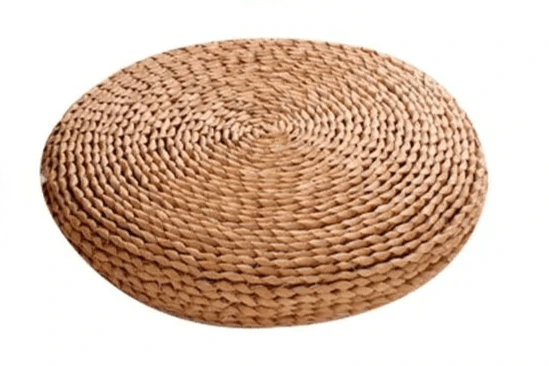 Coussin de Méditation Zafu en Soie et Paille - Tresors asiatiques