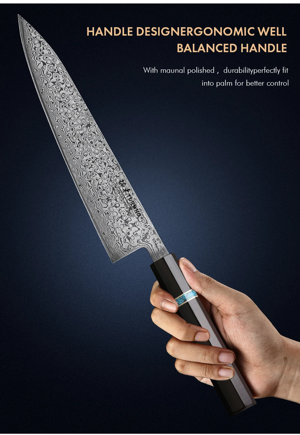 Couteau japonais Gyuto Kiritsuke - 2 pièces - Tresors asiatiques