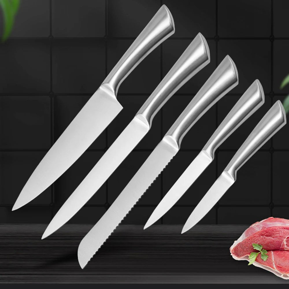 Couteaux Japonais - Ensemble de 5 couteaux de Chef de cuisine japonaise - Tresors asiatiques