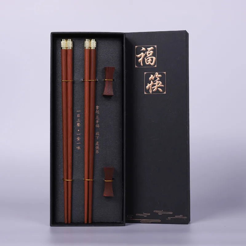 Deux paires de baguette en Bois de Santal Rouge. - Tresors asiatiques