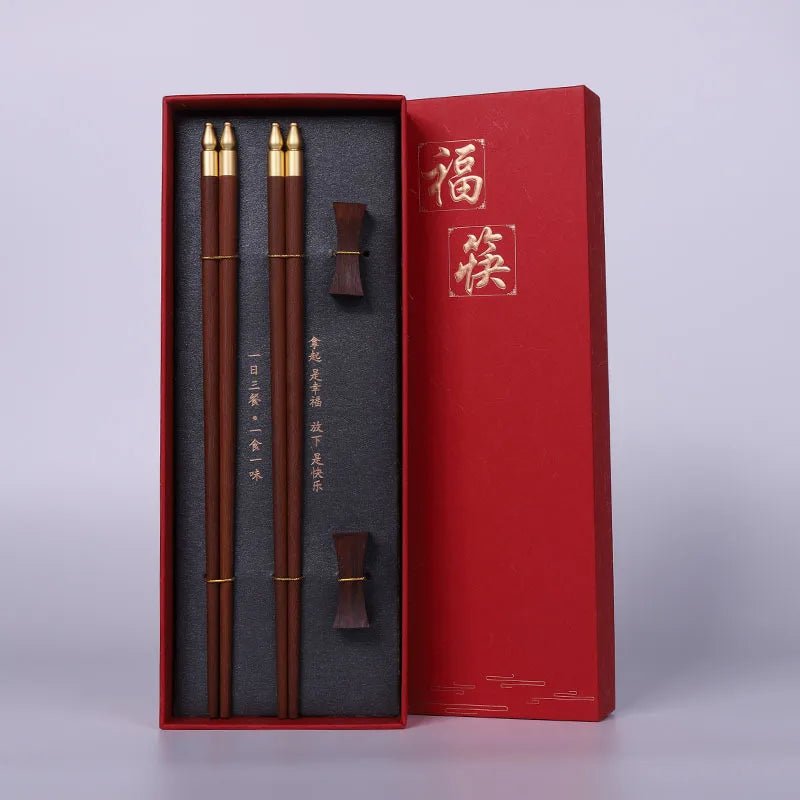 Deux paires de baguette en Bois de Santal Rouge. - Tresors asiatiques