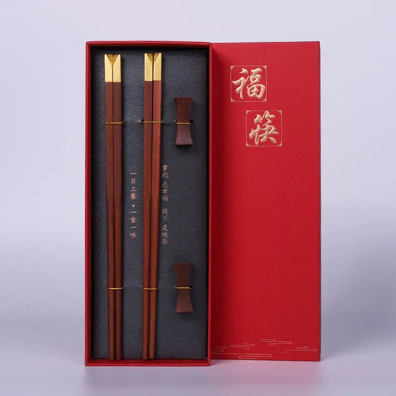Deux paires de baguette en Bois de Santal Rouge. - Tresors asiatiques