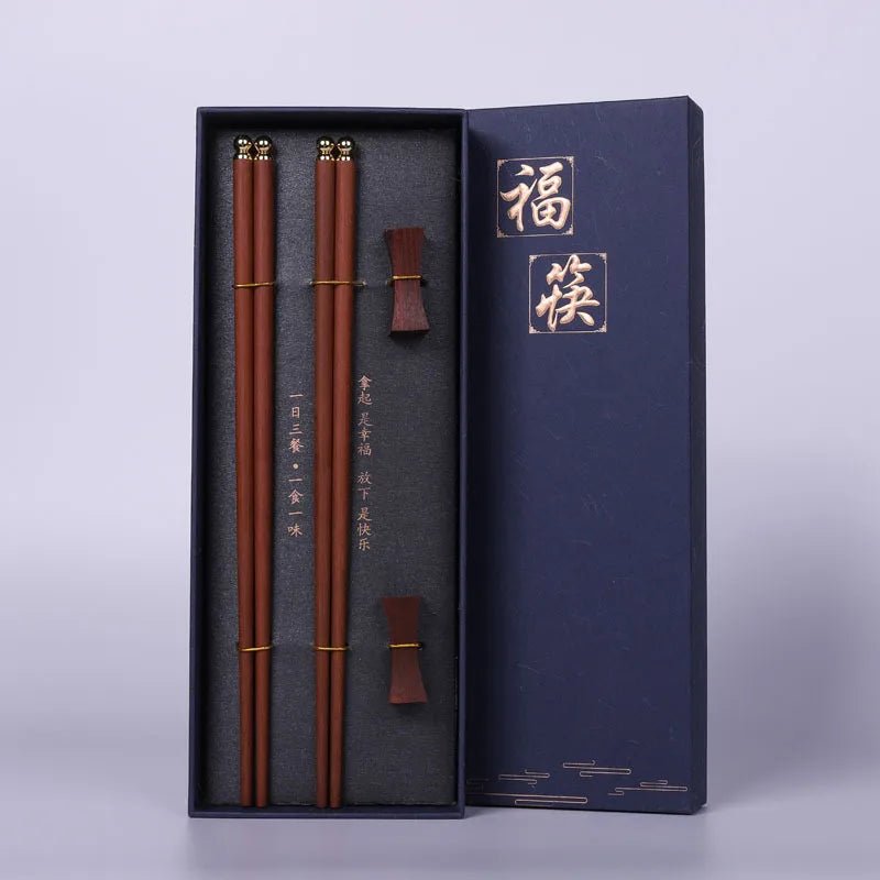 Deux paires de baguette en Bois de Santal Rouge. - Tresors asiatiques