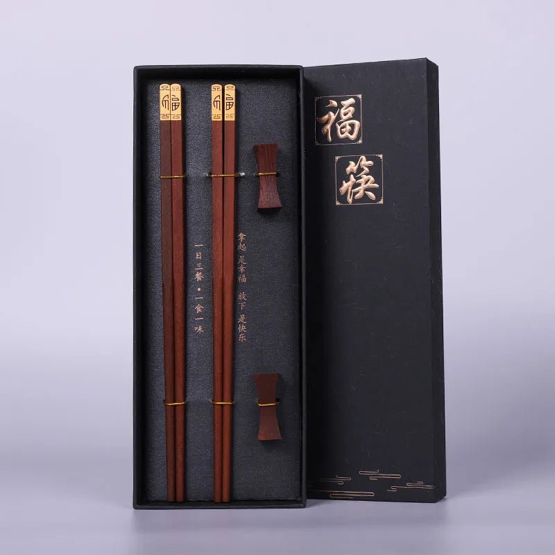 Deux paires de baguette en Bois de Santal Rouge. - Tresors asiatiques