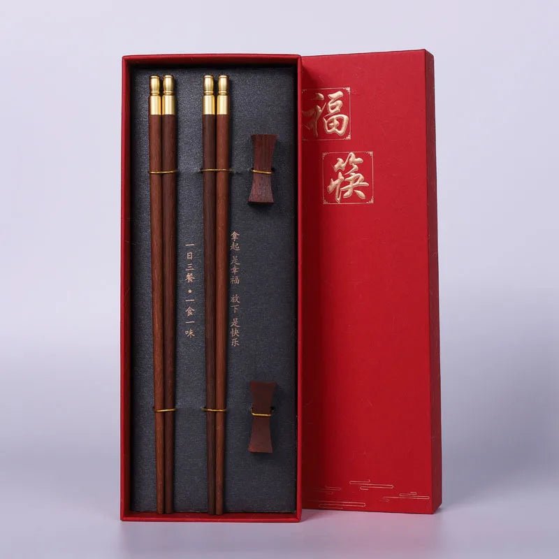 Deux paires de baguette en Bois de Santal Rouge. - Tresors asiatiques