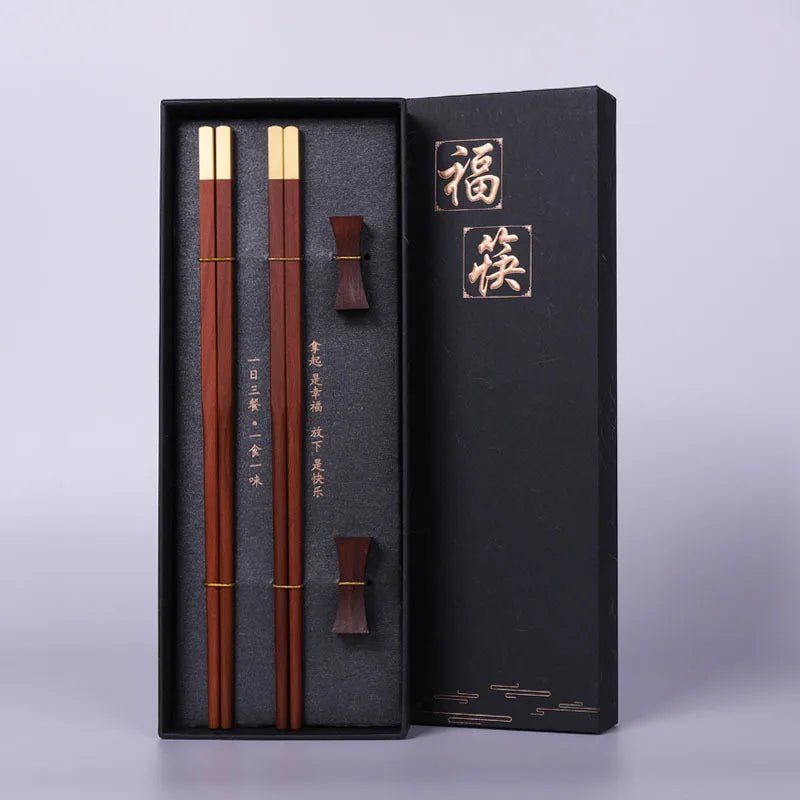 Deux paires de baguette en Bois de Santal Rouge. - Tresors asiatiques