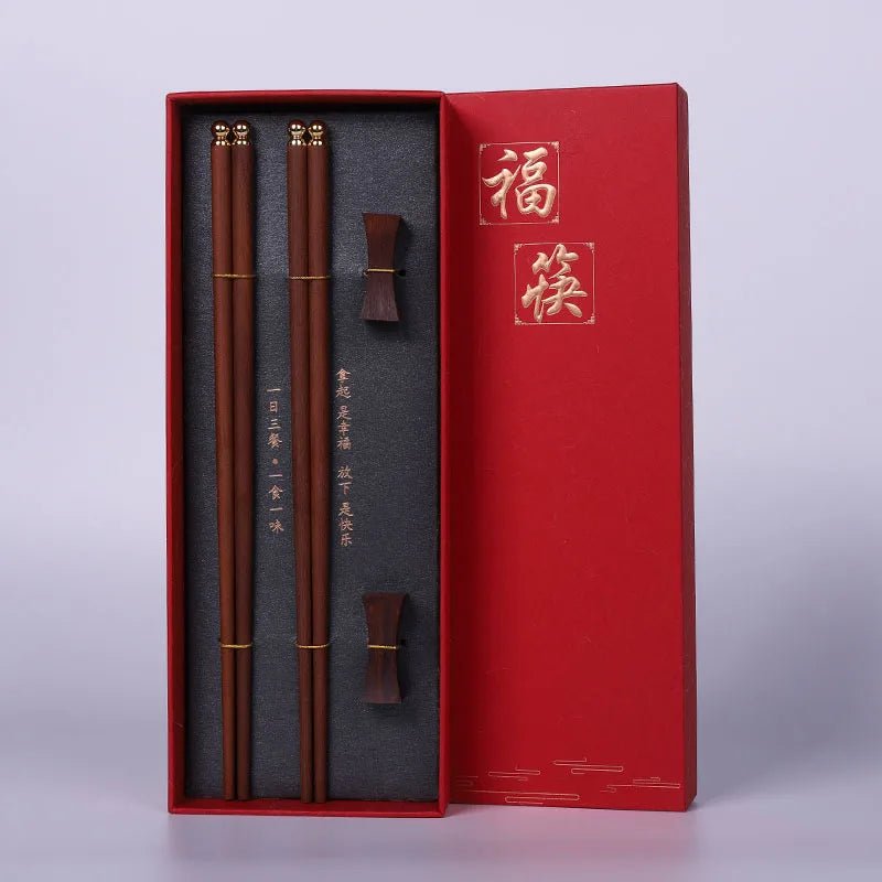 Deux paires de baguette en Bois de Santal Rouge. - Tresors asiatiques