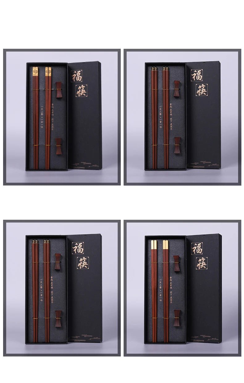 Deux paires de baguette en Bois de Santal Rouge. - Tresors asiatiques