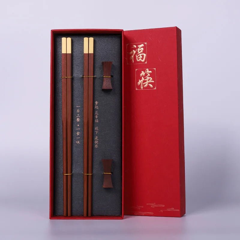 Deux paires de baguette en Bois de Santal Rouge. - Tresors asiatiques