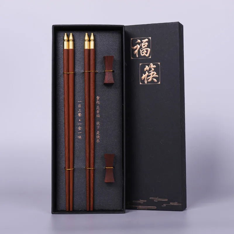 Deux paires de baguette en Bois de Santal Rouge. - Tresors asiatiques