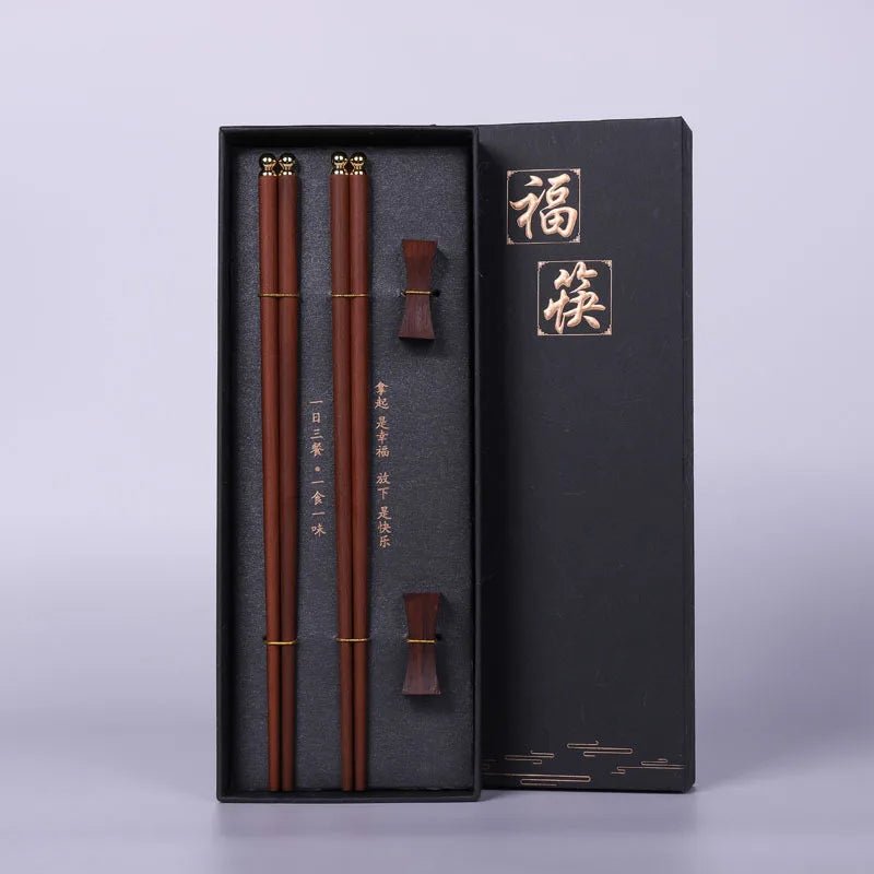Deux paires de baguette en Bois de Santal Rouge. - Tresors asiatiques