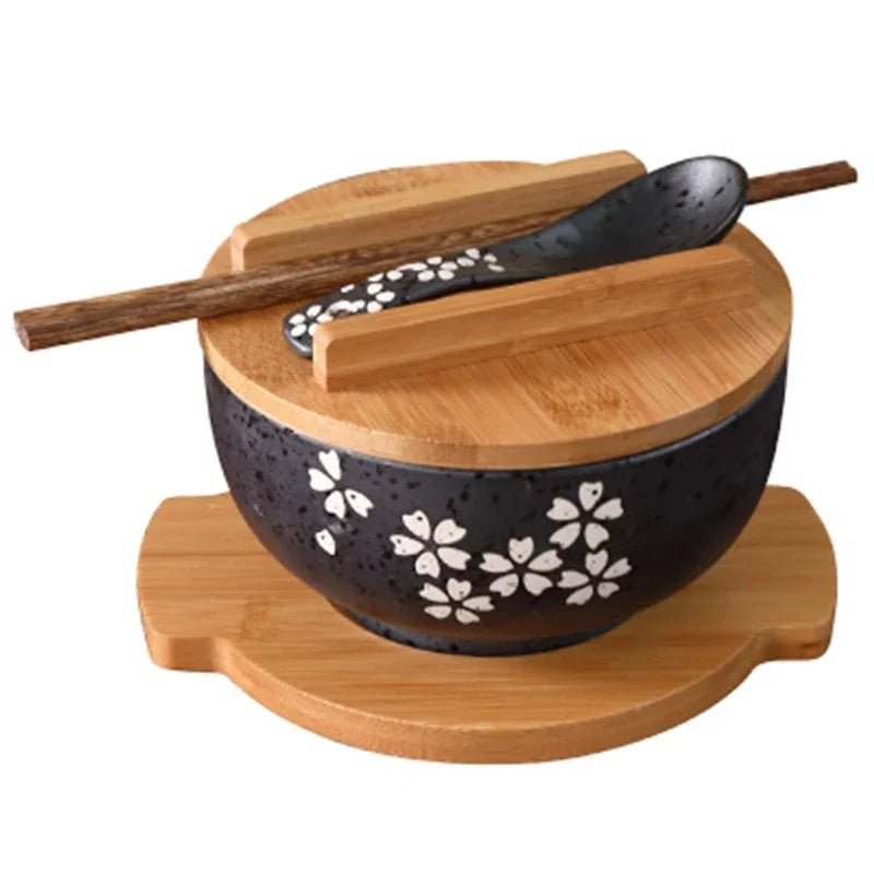 Ensemble de Bols en Céramique et Bois - Tresors asiatiques