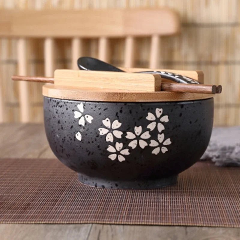 Ensemble de Bols en Céramique et Bois - Tresors asiatiques