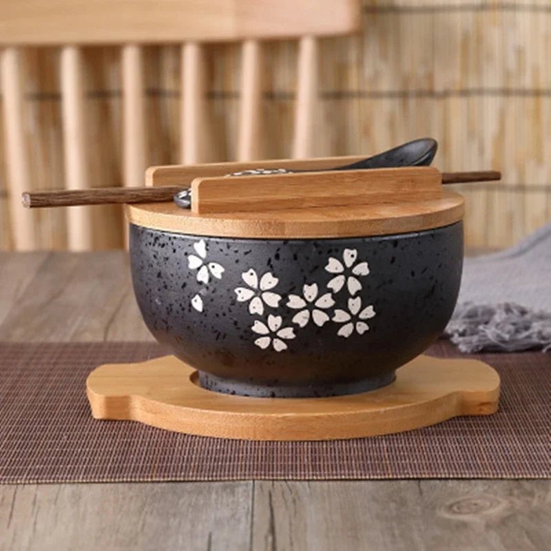 Ensemble de Bols en Céramique et Bois - Tresors asiatiques