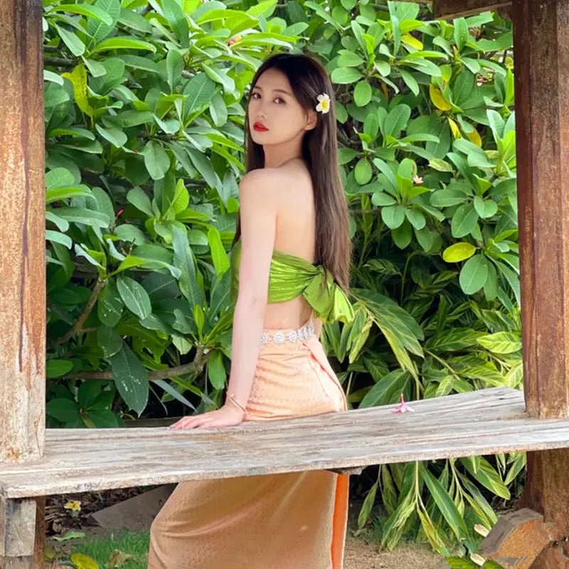 Ensemble de robe de danse vintage pour femmes thaïlandaises - Tresors asiatiques