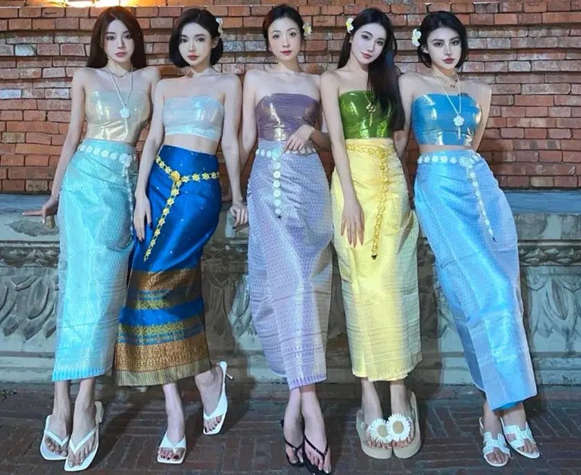 Ensemble de robe de danse vintage pour femmes thaïlandaises - Tresors asiatiques