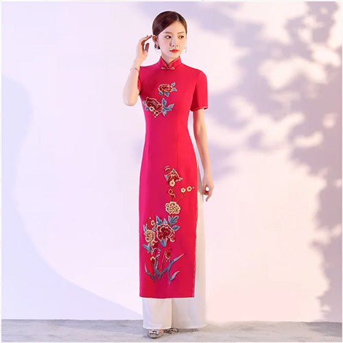 Ensemble robe et pantalon vietnamien - Tresors asiatiques
