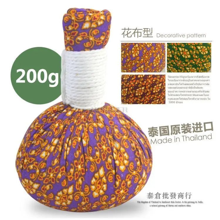 Grande boule de compresse thaïlandaise remplie d’herbes thérapeutiques - Tresors asiatiques