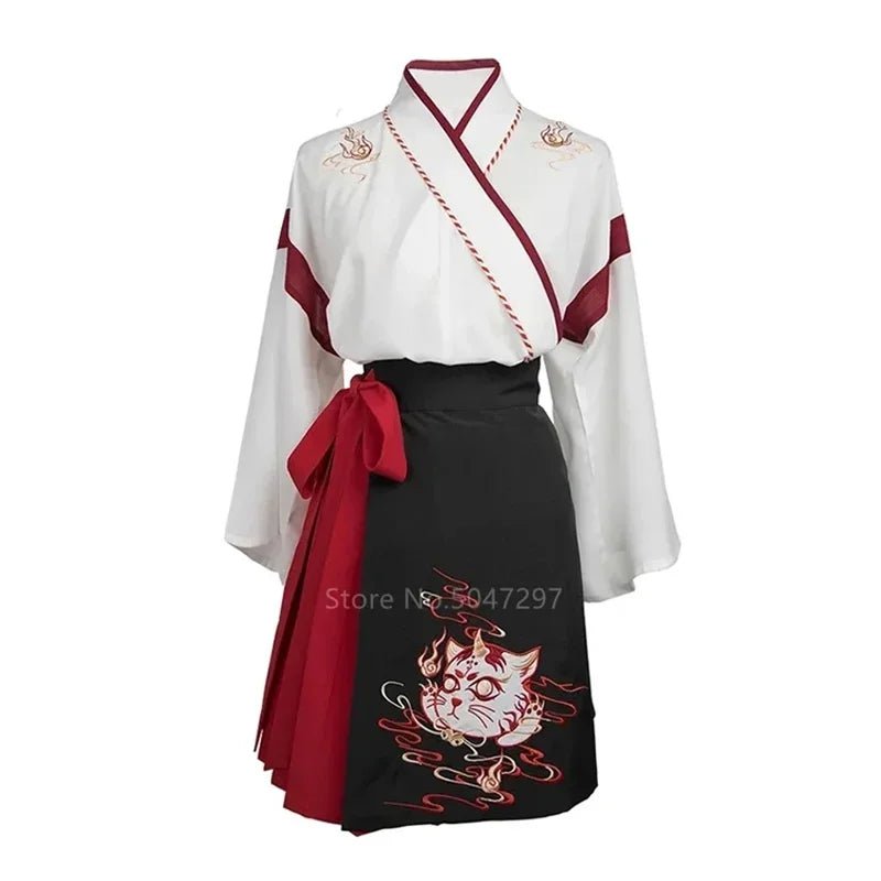 Kimono japonais avec jupe brodée pour femmes - Tresors asiatiques