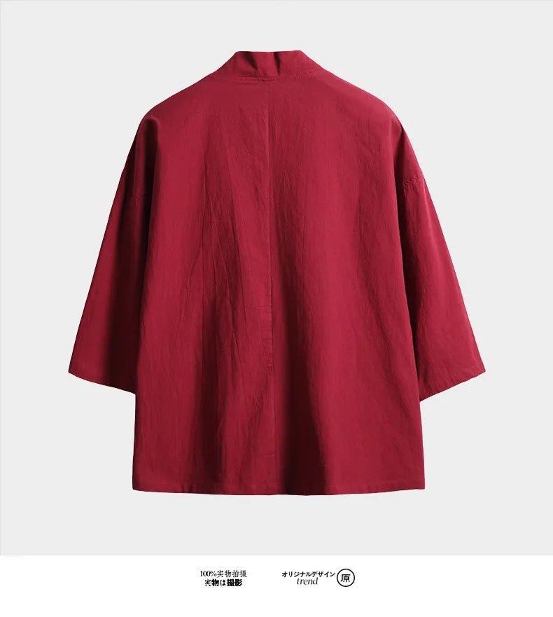 Kimono japonais de couleur unie pour hommes - Tresors asiatiques