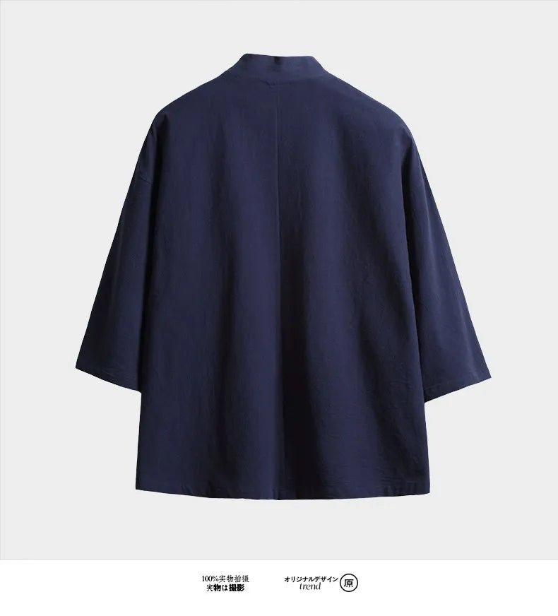 Kimono japonais de couleur unie pour hommes - Tresors asiatiques