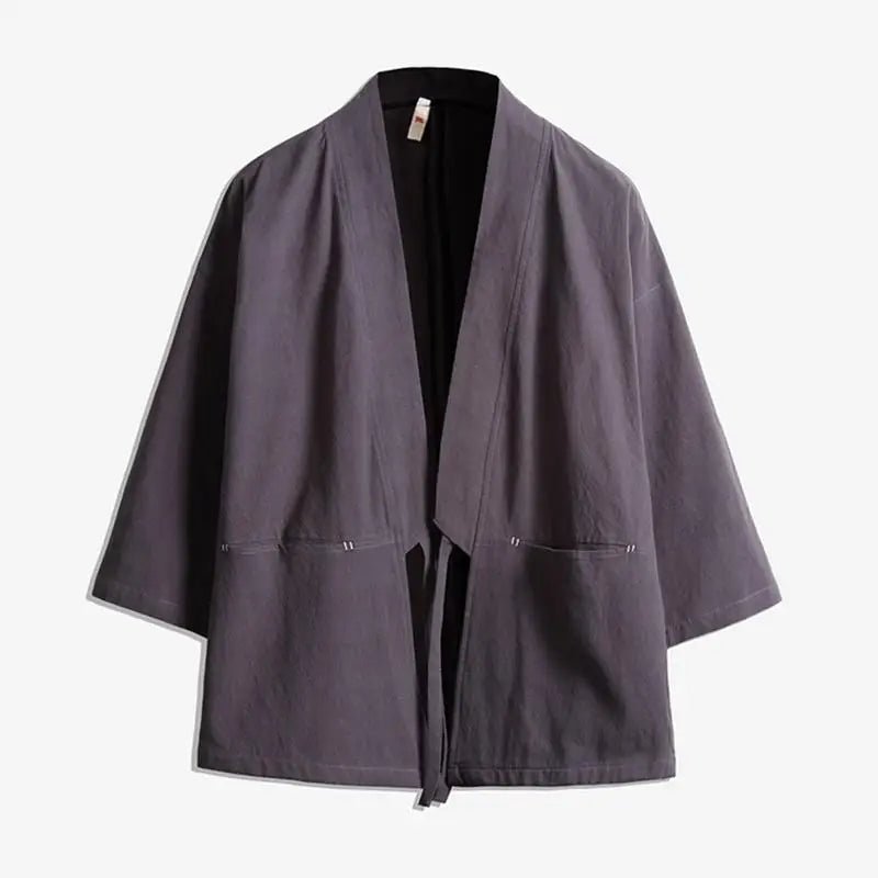 Kimono japonais de couleur unie pour hommes - Tresors asiatiques