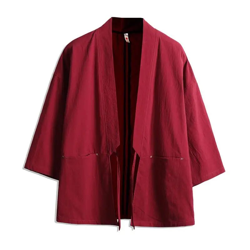 Kimono japonais de couleur unie pour hommes - Tresors asiatiques
