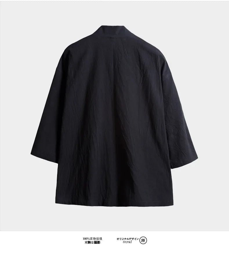 Kimono japonais de couleur unie pour hommes - Tresors asiatiques