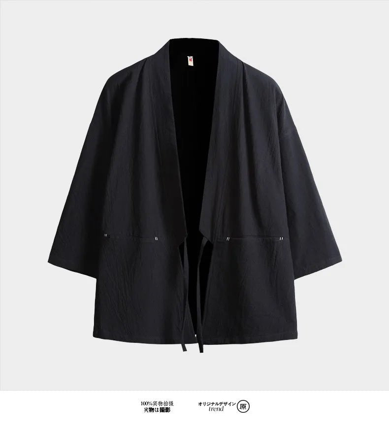 Kimono japonais de couleur unie pour hommes - Tresors asiatiques