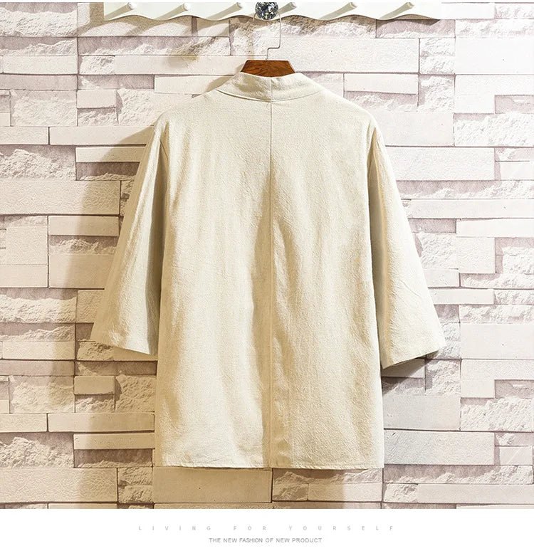 Kimono japonais en coton et lin - Tresors asiatiques