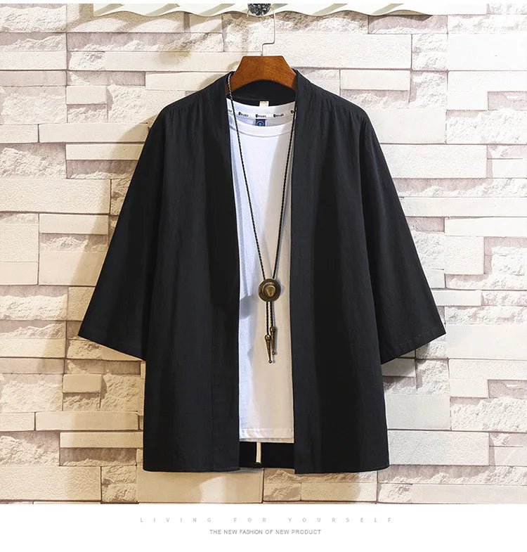 Kimono japonais en coton et lin - Tresors asiatiques