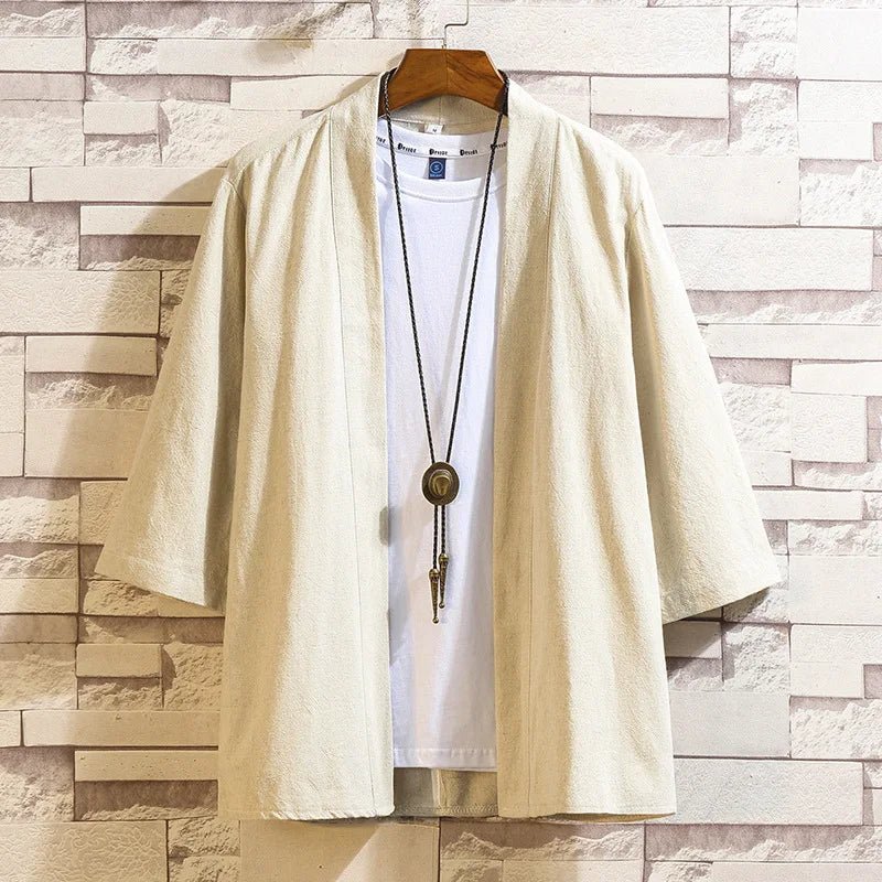 Kimono japonais en coton et lin - Tresors asiatiques