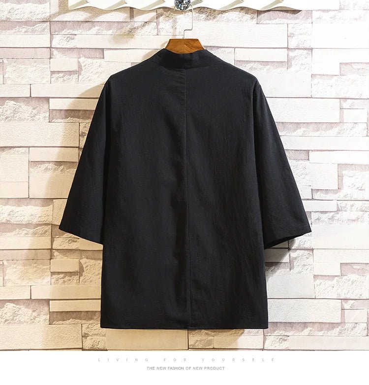 Kimono japonais en coton et lin - Tresors asiatiques