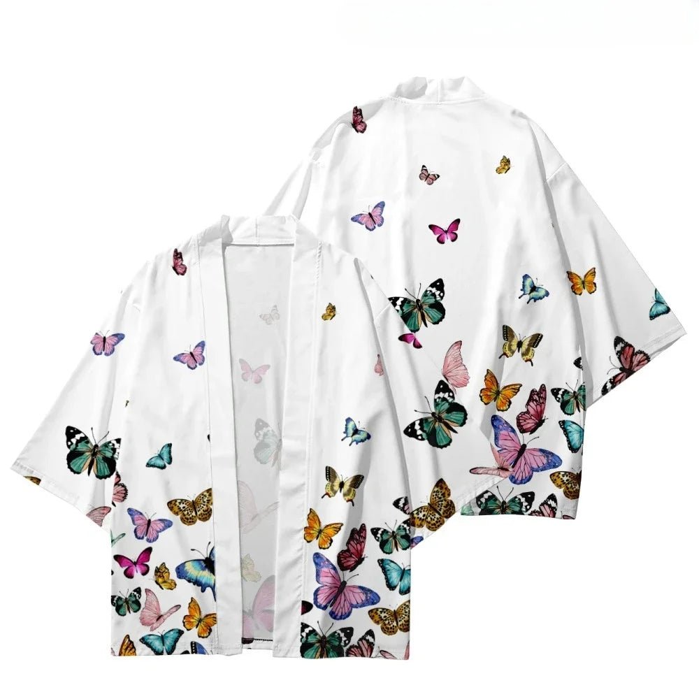 Kimono japonais traditionnel imprimé fleurs de cerisier - Tresors asiatiques