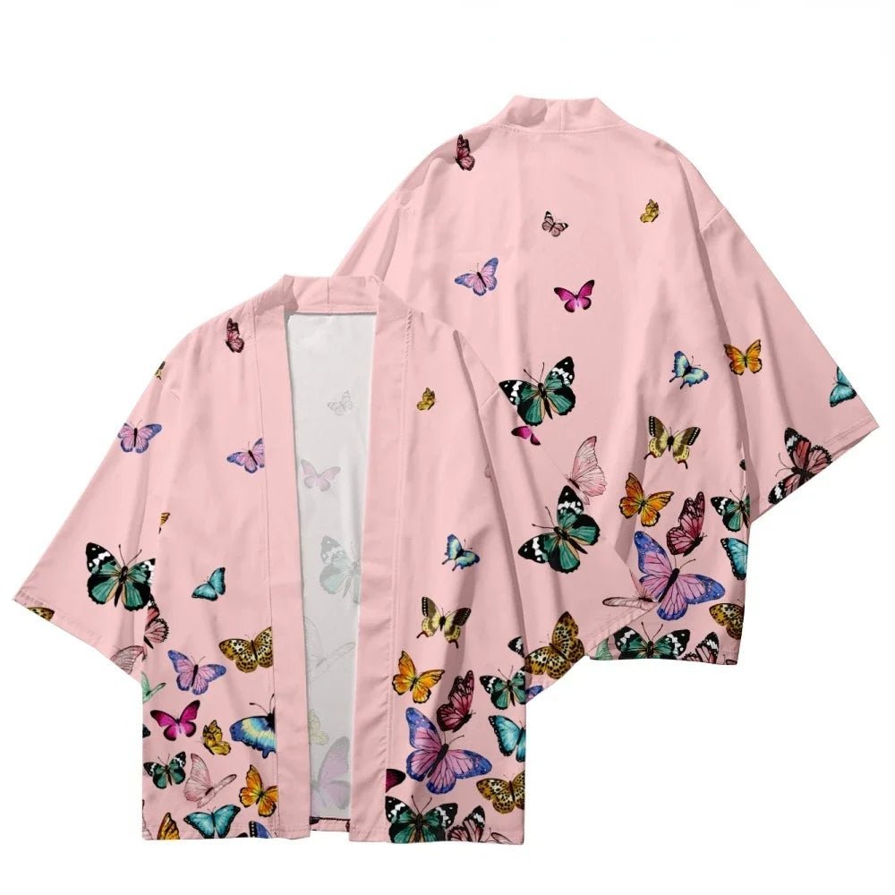 Kimono japonais traditionnel imprimé fleurs de cerisier - Tresors asiatiques