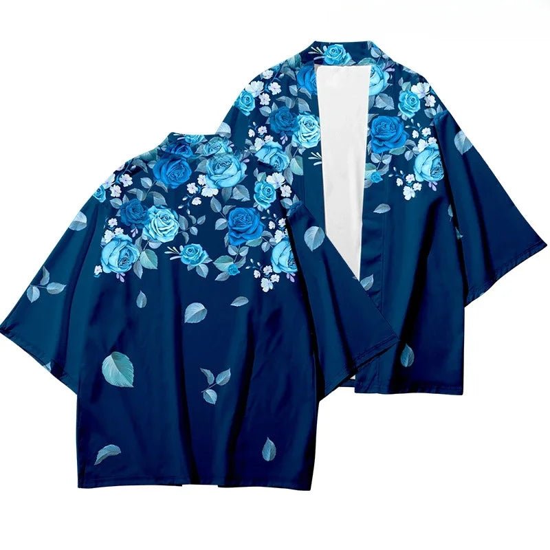 Kimono japonais traditionnel imprimé fleurs de cerisier - Tresors asiatiques