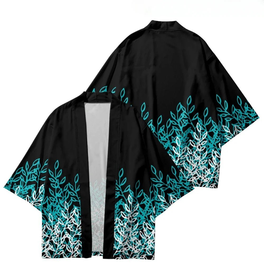 Kimono japonais traditionnel imprimé fleurs de cerisier - Tresors asiatiques