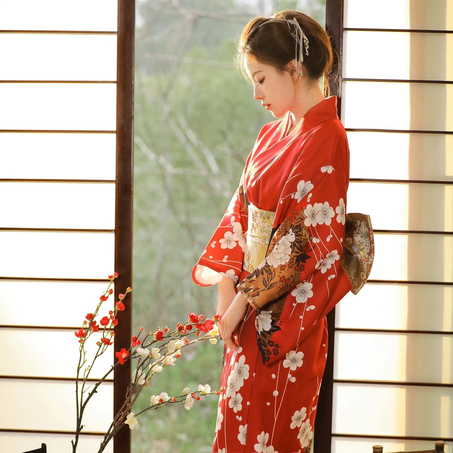 Kimono traditionnel japonais avec Obi pour femmes - Tresors asiatiques