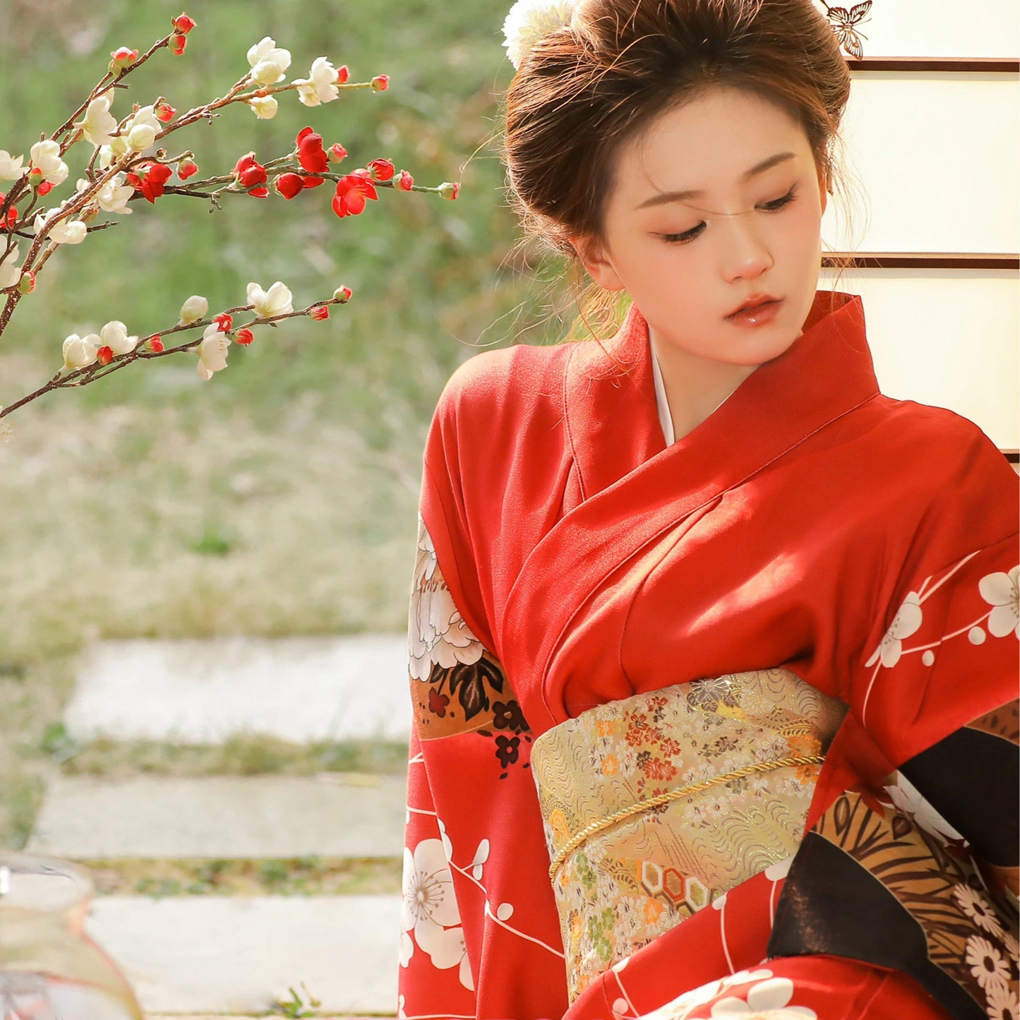 Kimono traditionnel japonais avec Obi pour femmes - Tresors asiatiques
