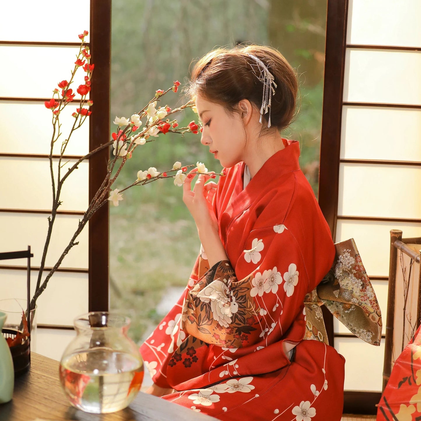 Kimono traditionnel japonais avec Obi pour femmes - Tresors asiatiques