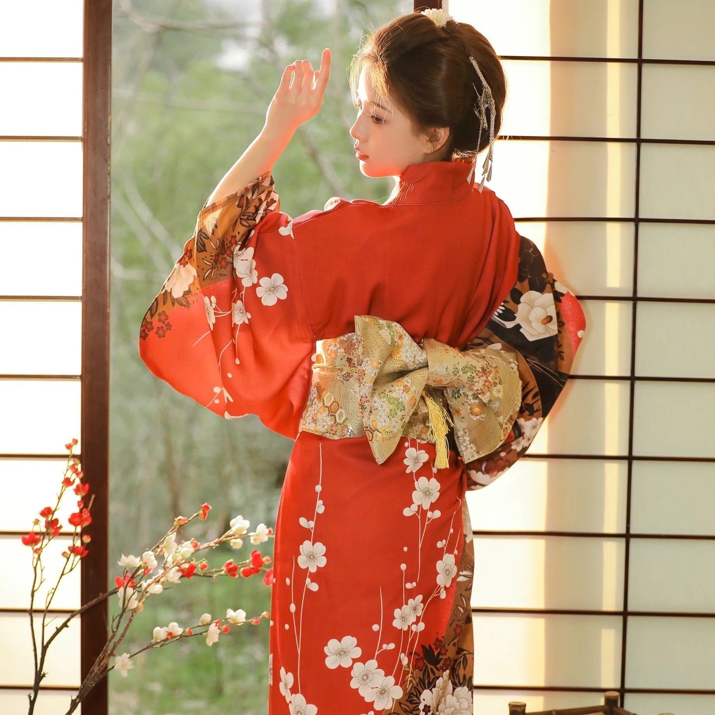 Kimono traditionnel japonais avec Obi pour femmes - Tresors asiatiques