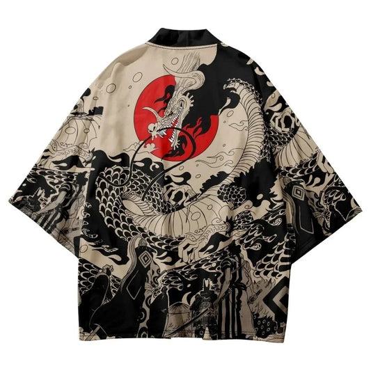 Kimono traditionnel samouraï avec imprimé dragon