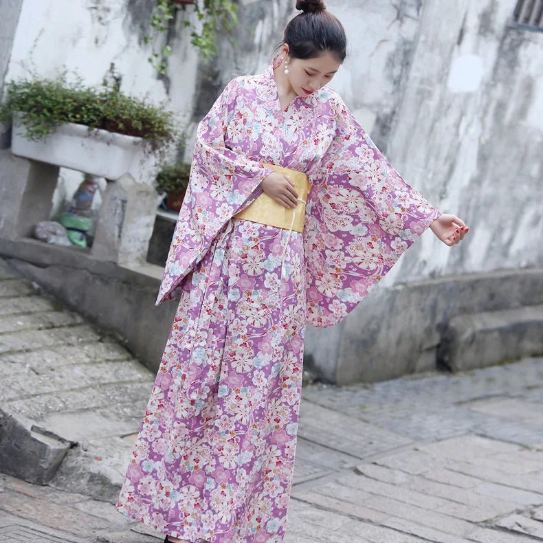 Kimono Yukata avec Obi pour Femme - Tresors asiatiques