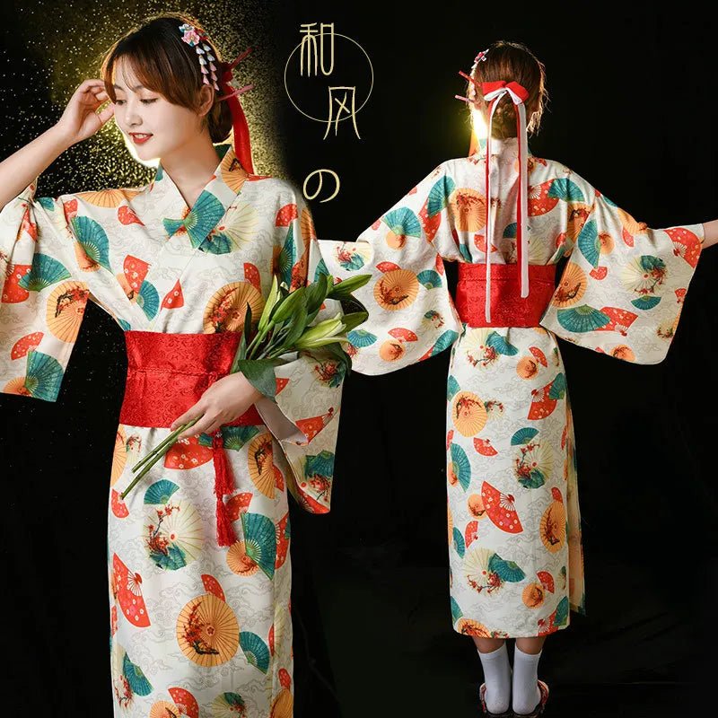 Kimono Yukata avec Obi pour Femme - Tresors asiatiques
