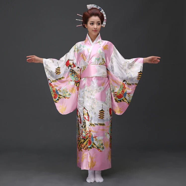 Kimono Yukata avec Obi pour Femme - Tresors asiatiques