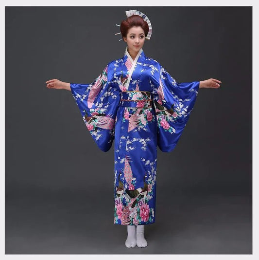 Kimono Yukata avec Obi pour Femme