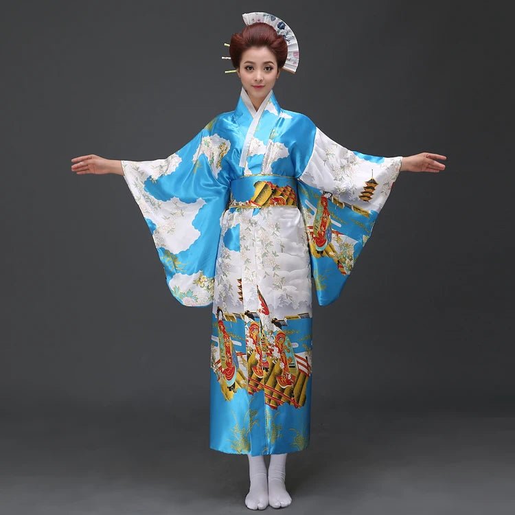 Kimono Yukata avec Obi pour Femme - Tresors asiatiques