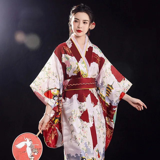 Kimono Yukata avec Obi pour Femme - Tresors asiatiques