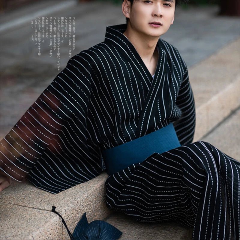 Kimono yukata traditionnel japonais pour hommes - Tresors asiatiques
