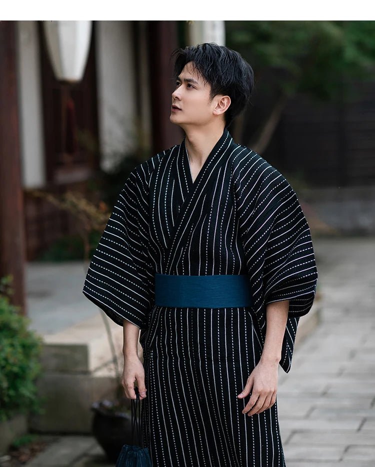Kimono yukata traditionnel japonais pour hommes - Tresors asiatiques